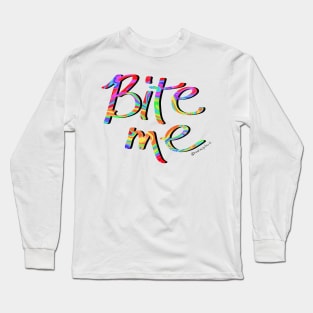 Bite Me Graphic Lettering Long Sleeve T-Shirt